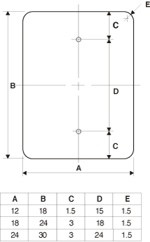 Mounting Hole Diagram for No Parking Fire Lane Symbol Sign