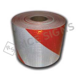 7.75"x100 Yard Orange and White High Intensity Prismatic Barricade Sheeting