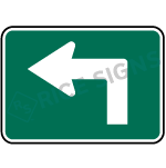 Up Then Left Arrow Sign