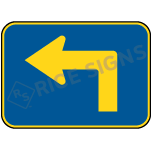 Up Then Left Arrow Sign