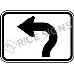 Up Then Left Curved Arrow Sign