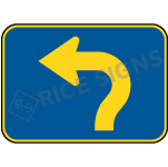 Up Then Left Curved Arrow Sign