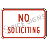 No Soliciting Sign