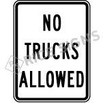 No Trucks Allowed Sign