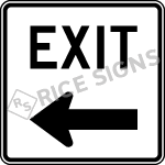 Exit With Arrow Sign