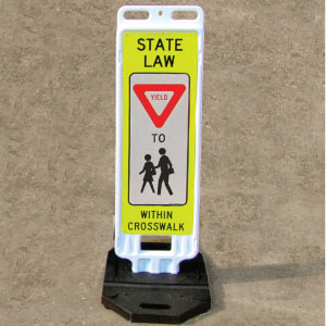 Portable In Street Yield To Children Within Crosswalk Sign