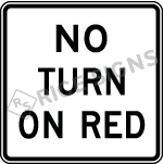 No Turn On Red Sign