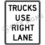 Trucks Use Right Lane Sign