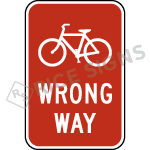 Bicycle Wrong Way Sign