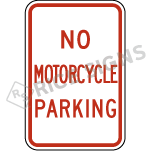 No Motorcycle Parking Sign