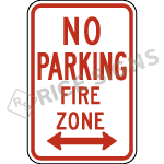 No Parking Fire Zone Sign