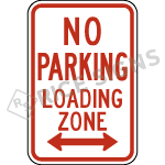 No Parking Loading Zone Sign