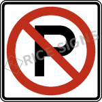 No Parking Symbol Sign