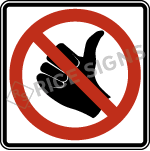 No Hitch Hiking Symbol Sign