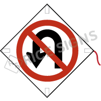 No U Turn Roll-up Sign