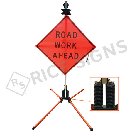 Dual Spring Wind Resistant Sign Stand for Roll-Up and Aluminum Signs