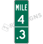 Intermediate One Digit Mile Marker Signs