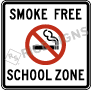 Smoke free school zone signs