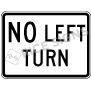 No Left Turn Signs