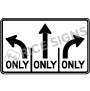 Mandatory Movement Three Lanes Signs