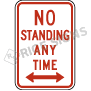 No Standing Any Time Signs