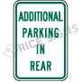 Additional Parking In Rear Signs