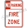 No Parking Fire Zone Style A Signs