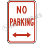 No Parking With Arrow Signs