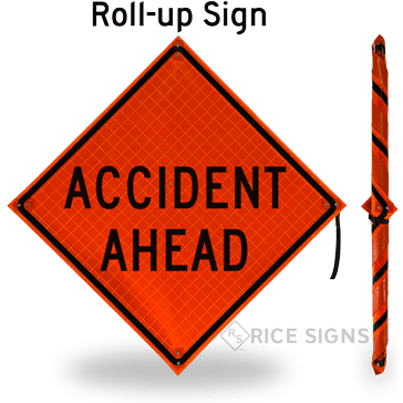 Accident Ahead Roll-Up Signs