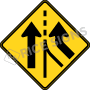 Added Lane Right Signs