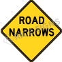 Road Narrows Signs