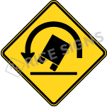 Truck Rollover Left Sign