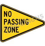 No Passing Zone Sign