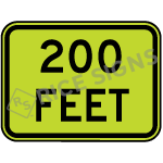 200 Feet Sign