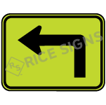 Up Then Left Arrow Sign