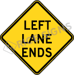 Left Lane Ends Sign